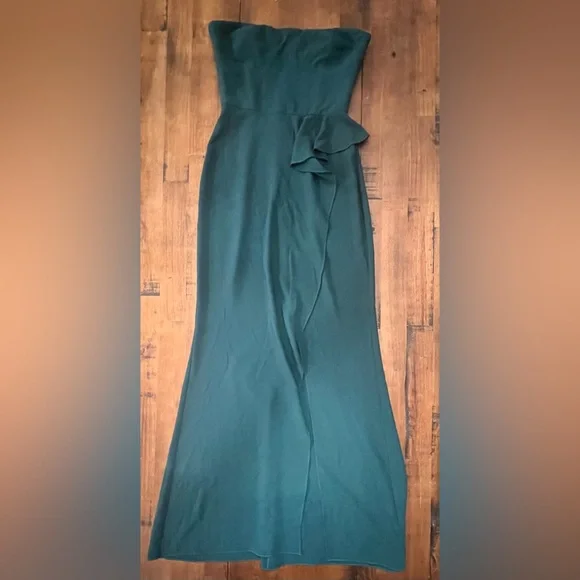 NWOT Dress the Population Kai Strapless Gown Emerald Green Sz S